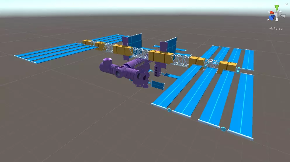 3D International Space Station ISS - Cartoon Low-poly 3D model