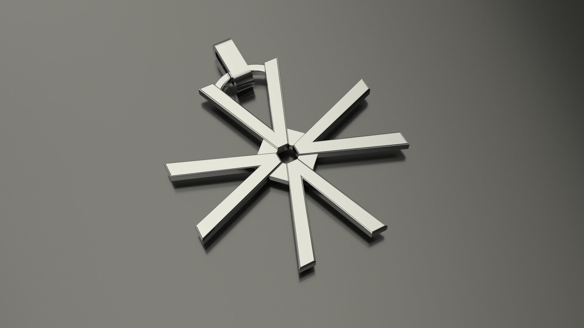 Pinwheel Letter V Necklace 3D print model_2