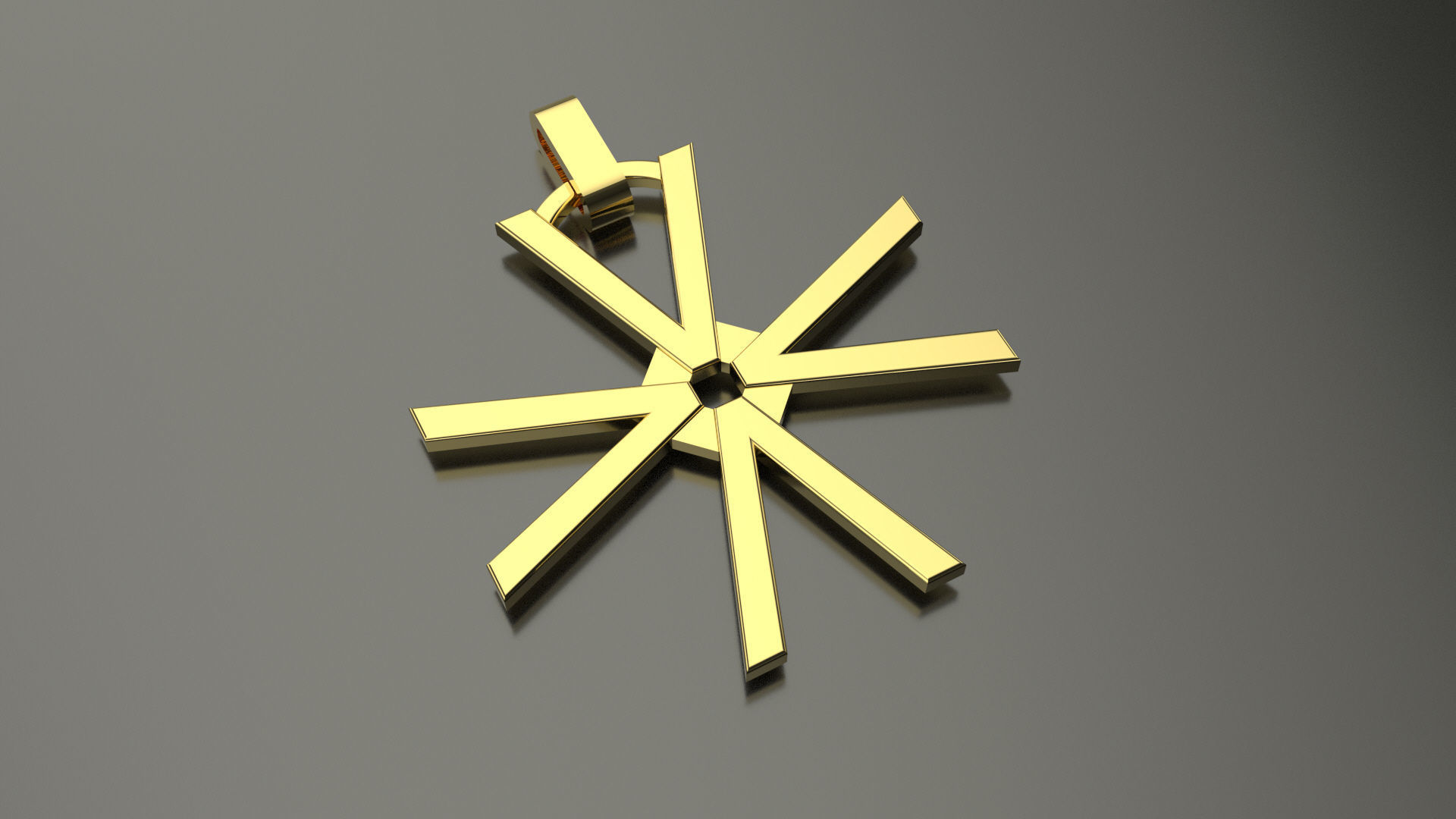 Pinwheel Letter V Necklace 3D print model_3