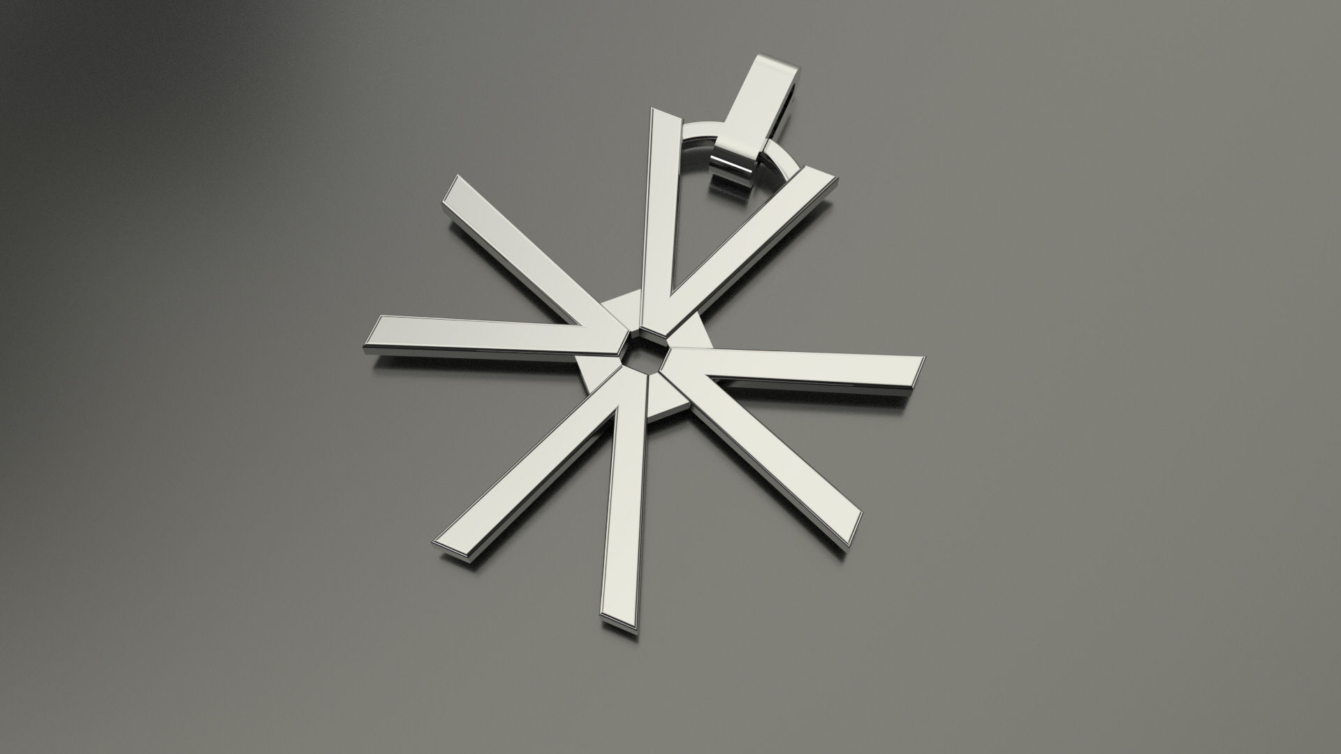 Pinwheel Letter V Necklace 3D print model_1