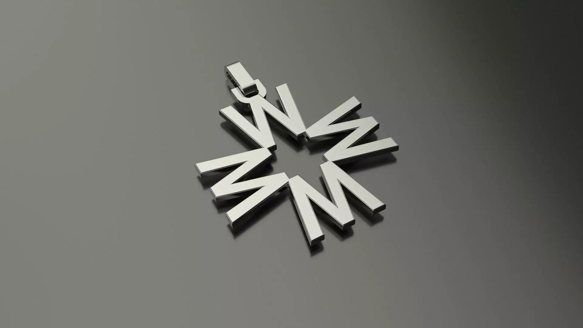 Pinwheel Letter W Necklace 3D print model_0