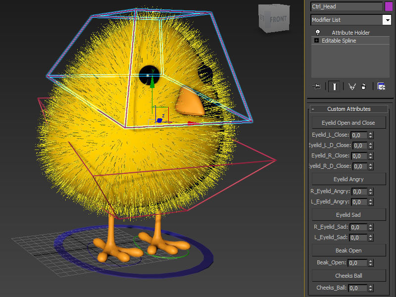 3D Chick - rigged 3D model_10