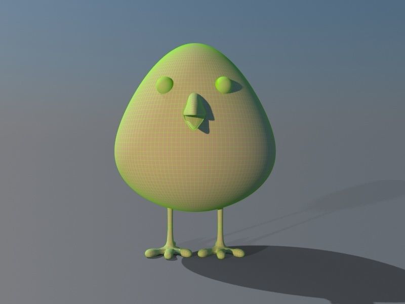3D Chick - rigged 3D model_8
