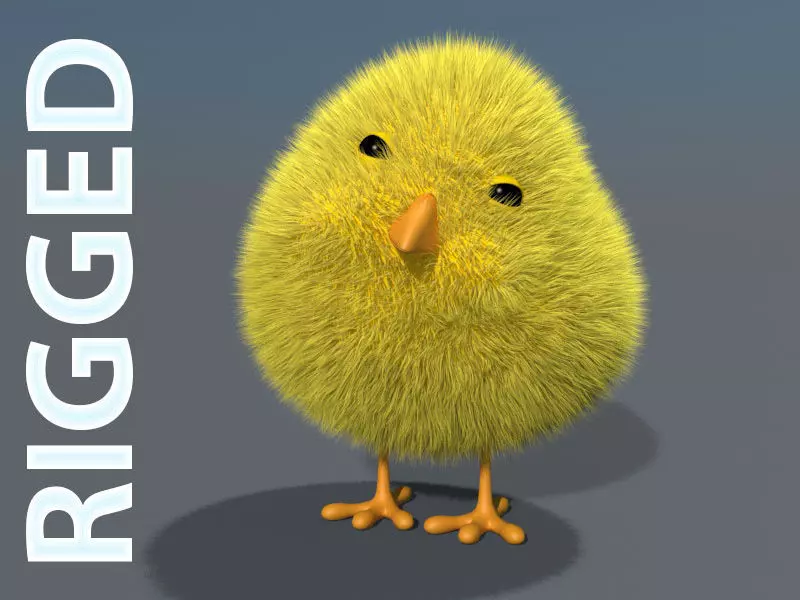 3D Chick - rigged 3D model_0