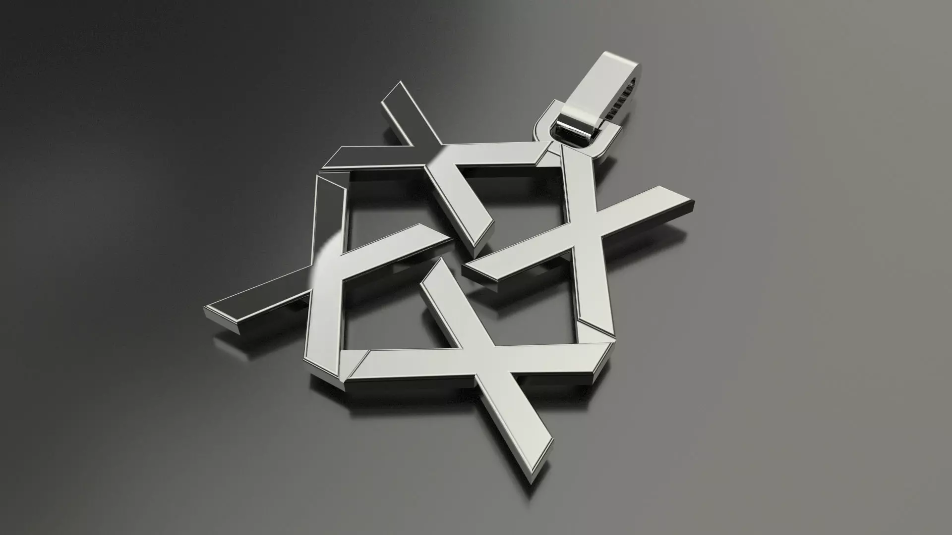 Pinwheel Letter X Necklace 3D print model