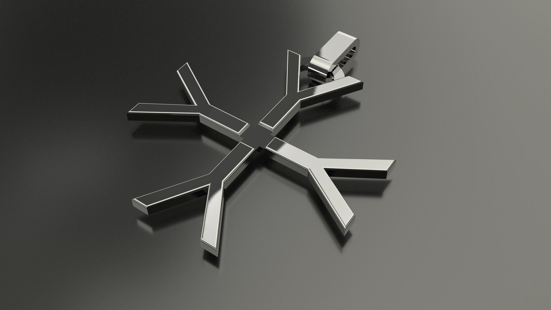 Pinwheel Letter Y Necklace 3D print model_3