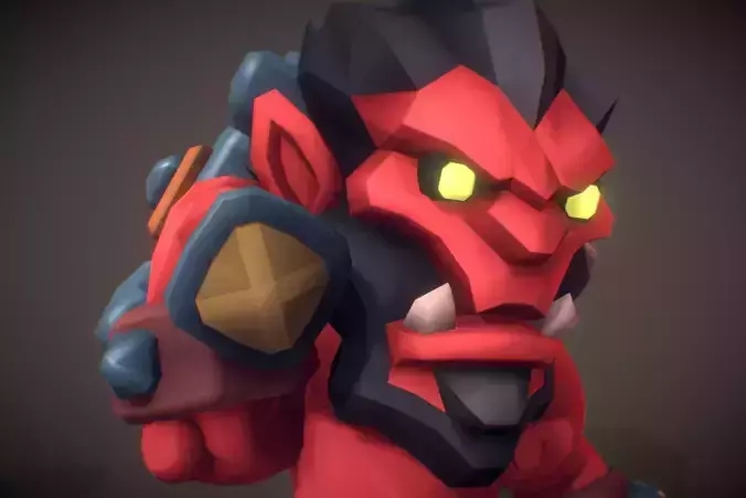 Red Orc Gortak - Proto Series Low-poly 3D model