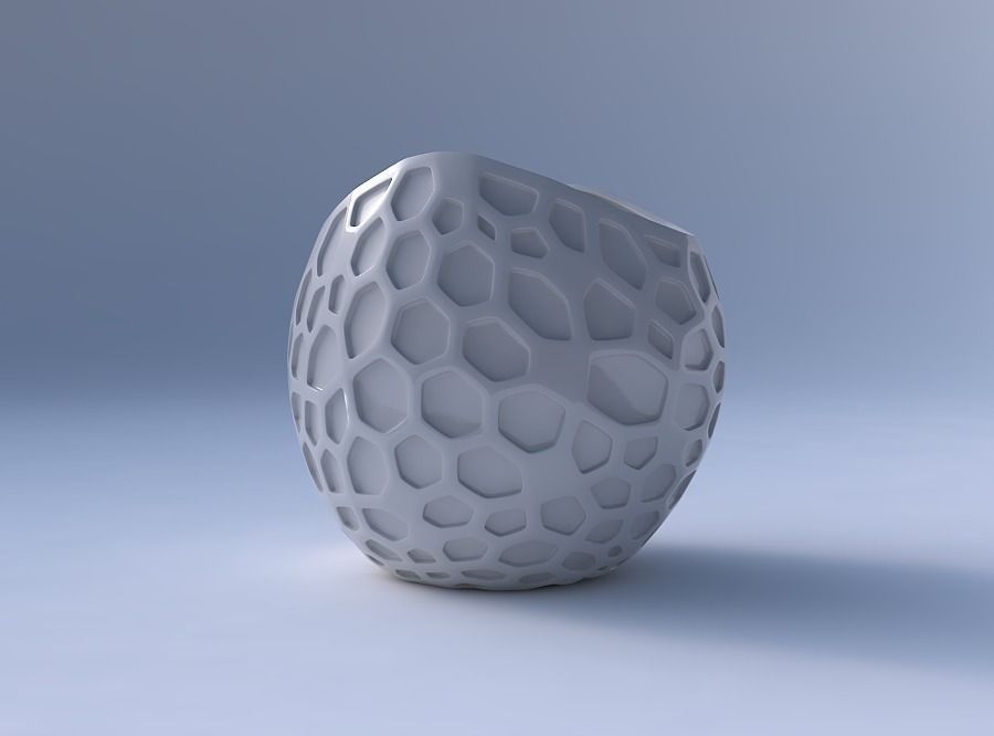 Bowl compressed 3 with organic dents 3D print model_4
