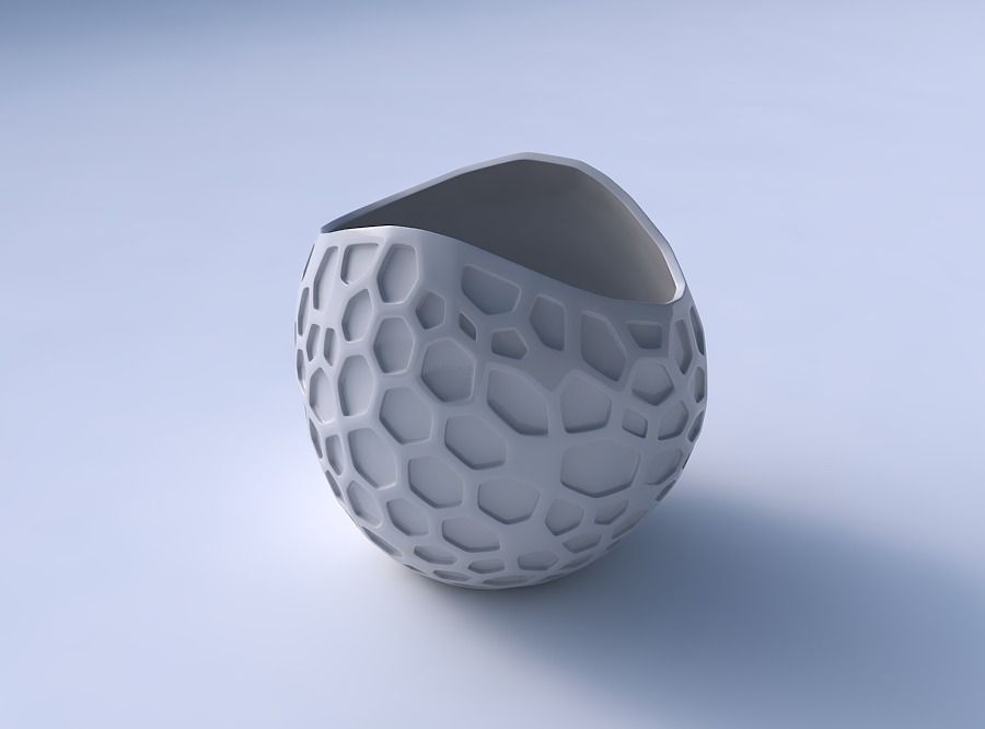 Bowl compressed 3 with organic dents 3D print model_3