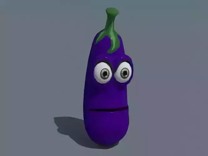 3D Cartoon - Evil Eggplant