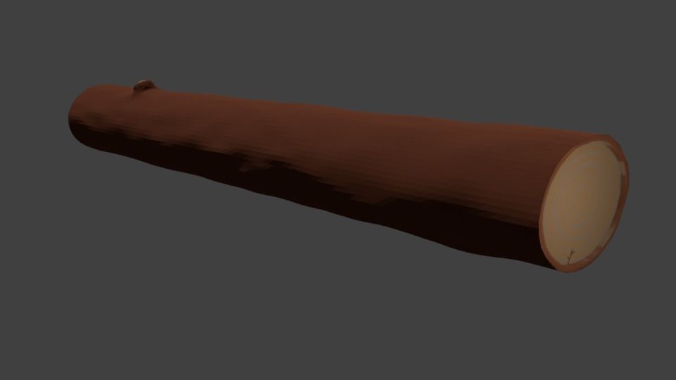 Log low poly wooden Low-poly 3D model_4