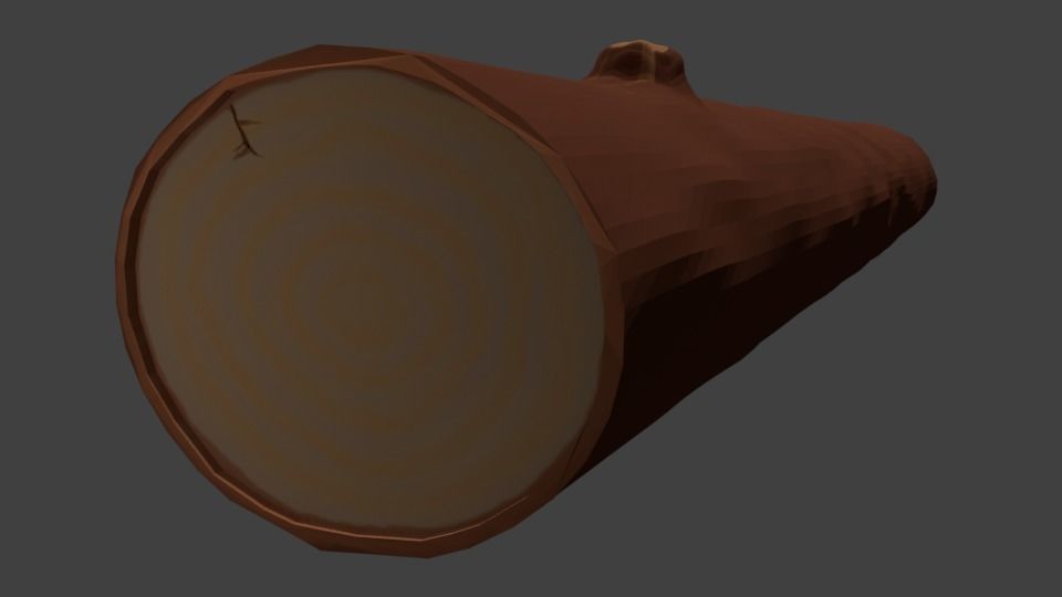 Log low poly wooden Low-poly 3D model_1