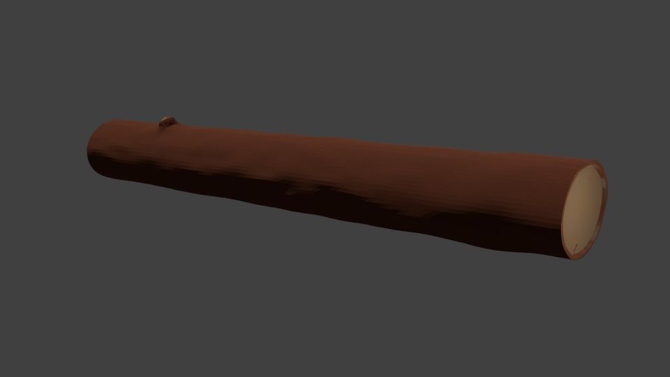 Log low poly wooden Low-poly 3D model_3