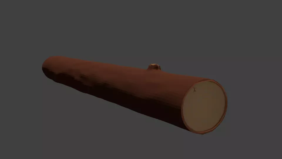 Log low poly wooden Low-poly 3D model_0