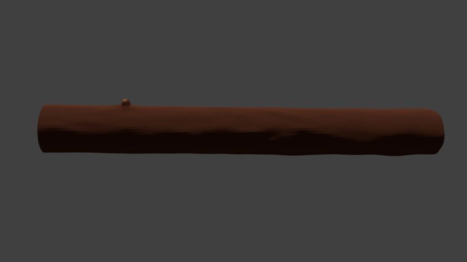 Log low poly wooden Low-poly 3D model_2