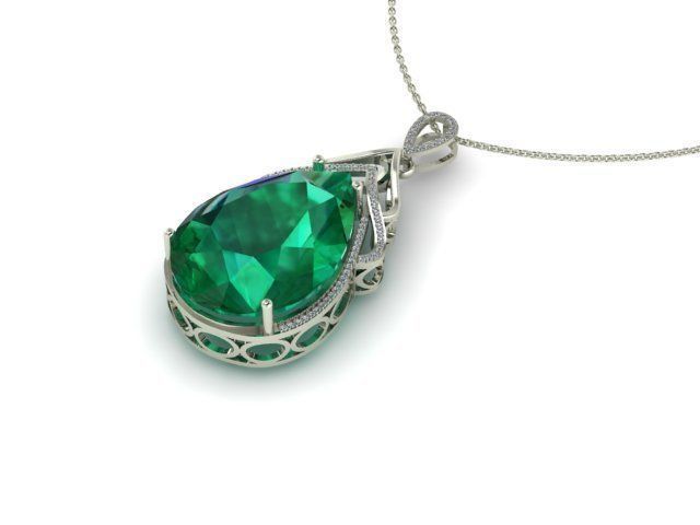 Pear pendant 1 3D print model_1