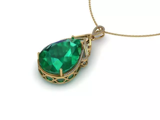 Pear pendant 1 3D print model_0