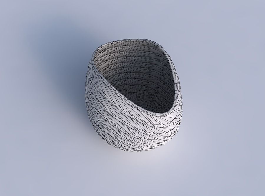 Bowl compressed 3 with sections and twisted lines 3D print model_6