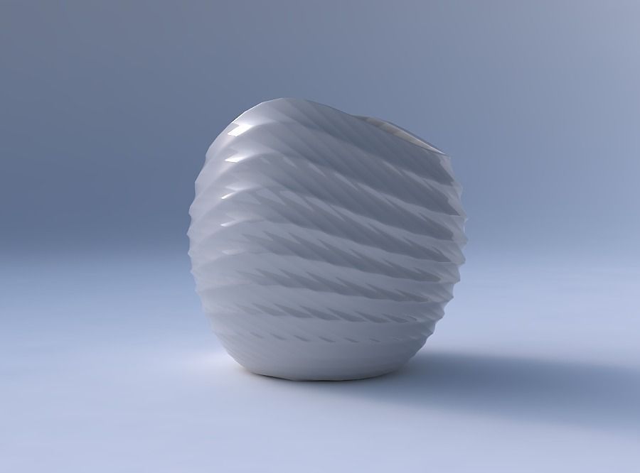Bowl compressed 3 with sections and twisted lines 3D print model_4