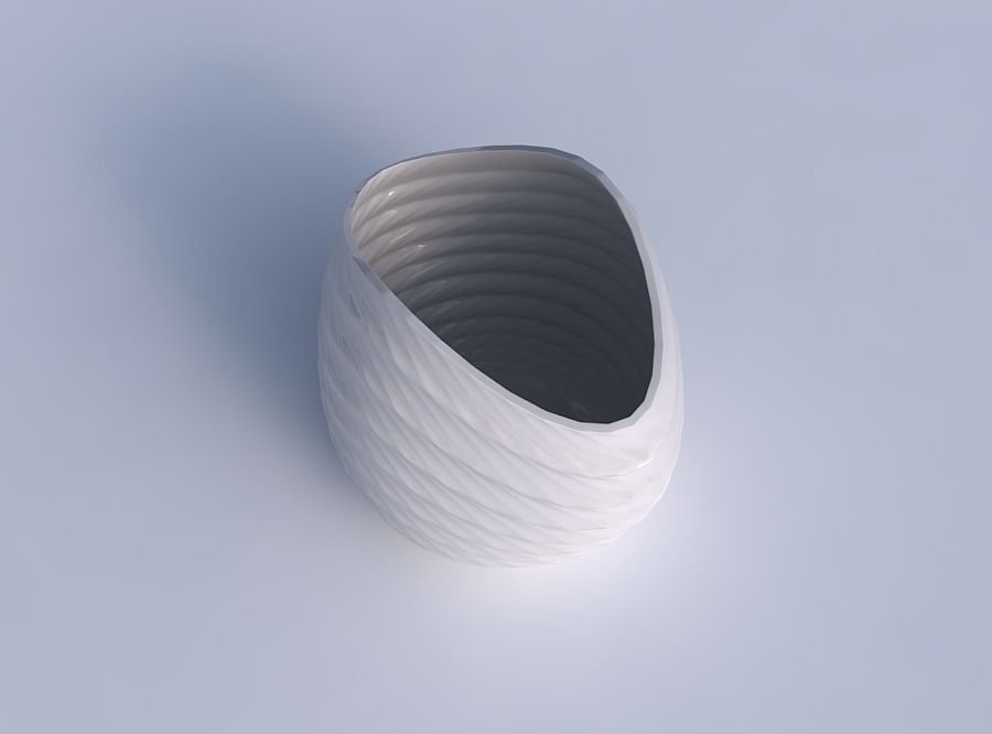 Bowl compressed 3 with sections and twisted lines 3D print model_1
