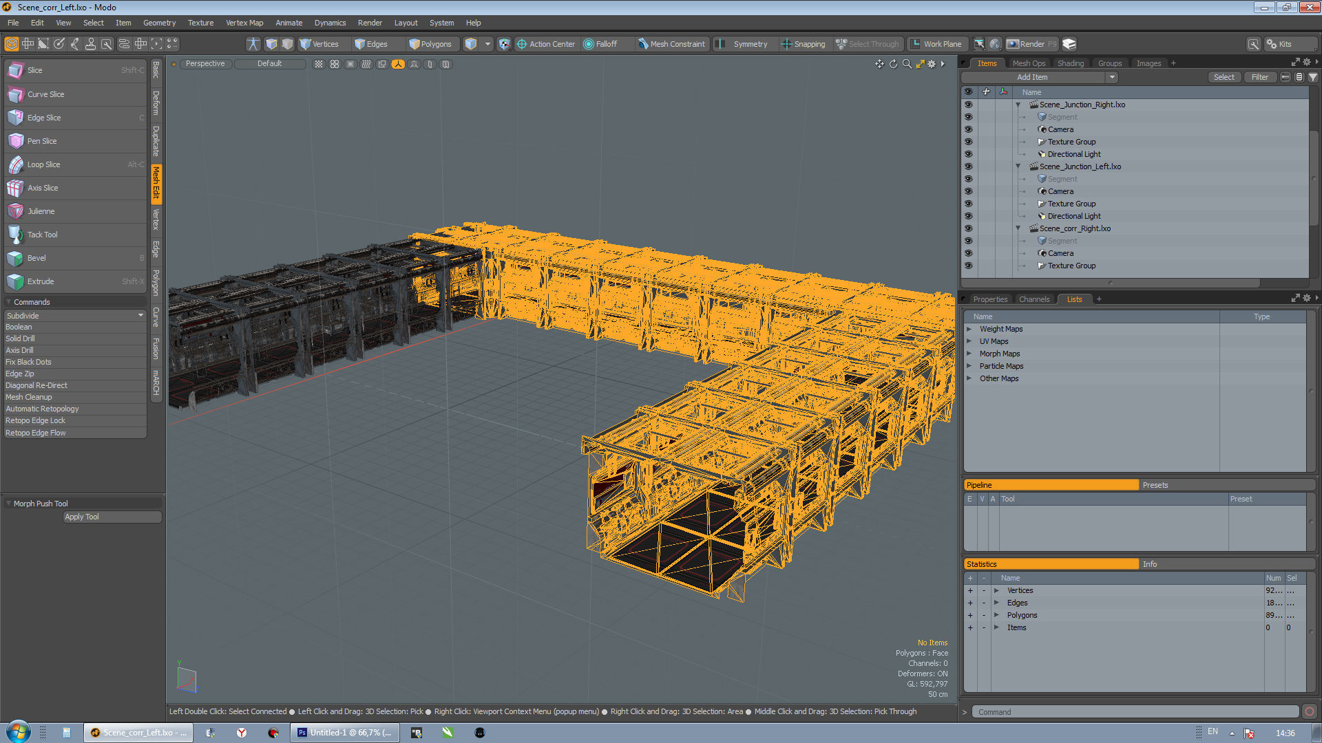 sci fi corridor Low-poly 3D model_2