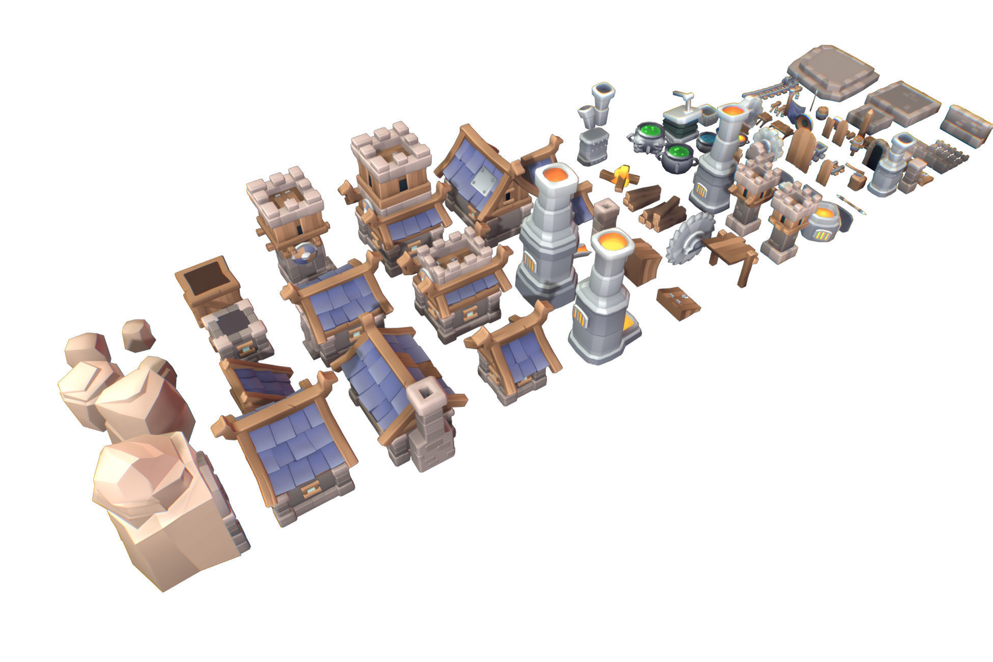 Human RTS Building Set - Proto Series Low-poly 3D model_5