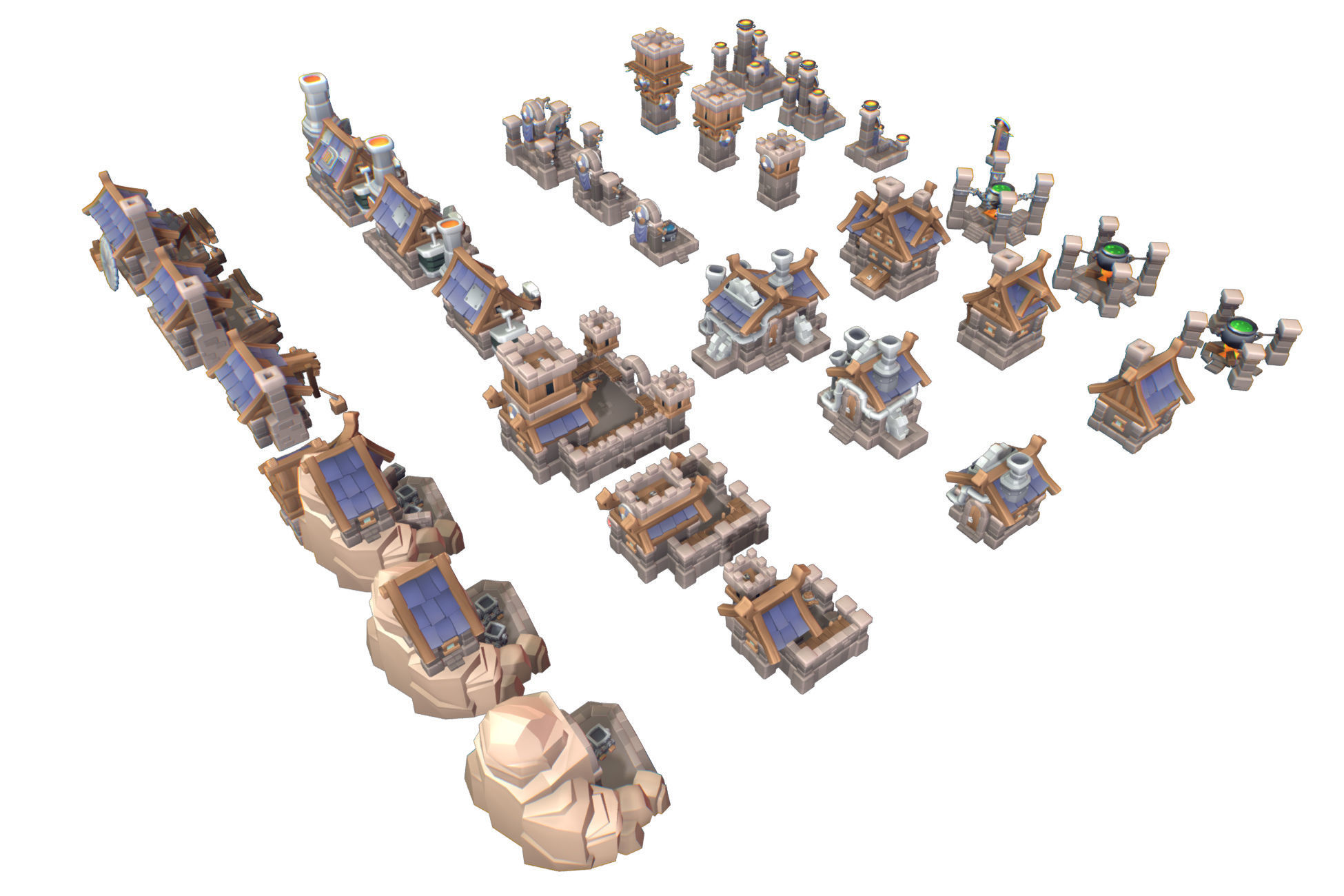 Human RTS Building Set - Proto Series Low-poly 3D model_6