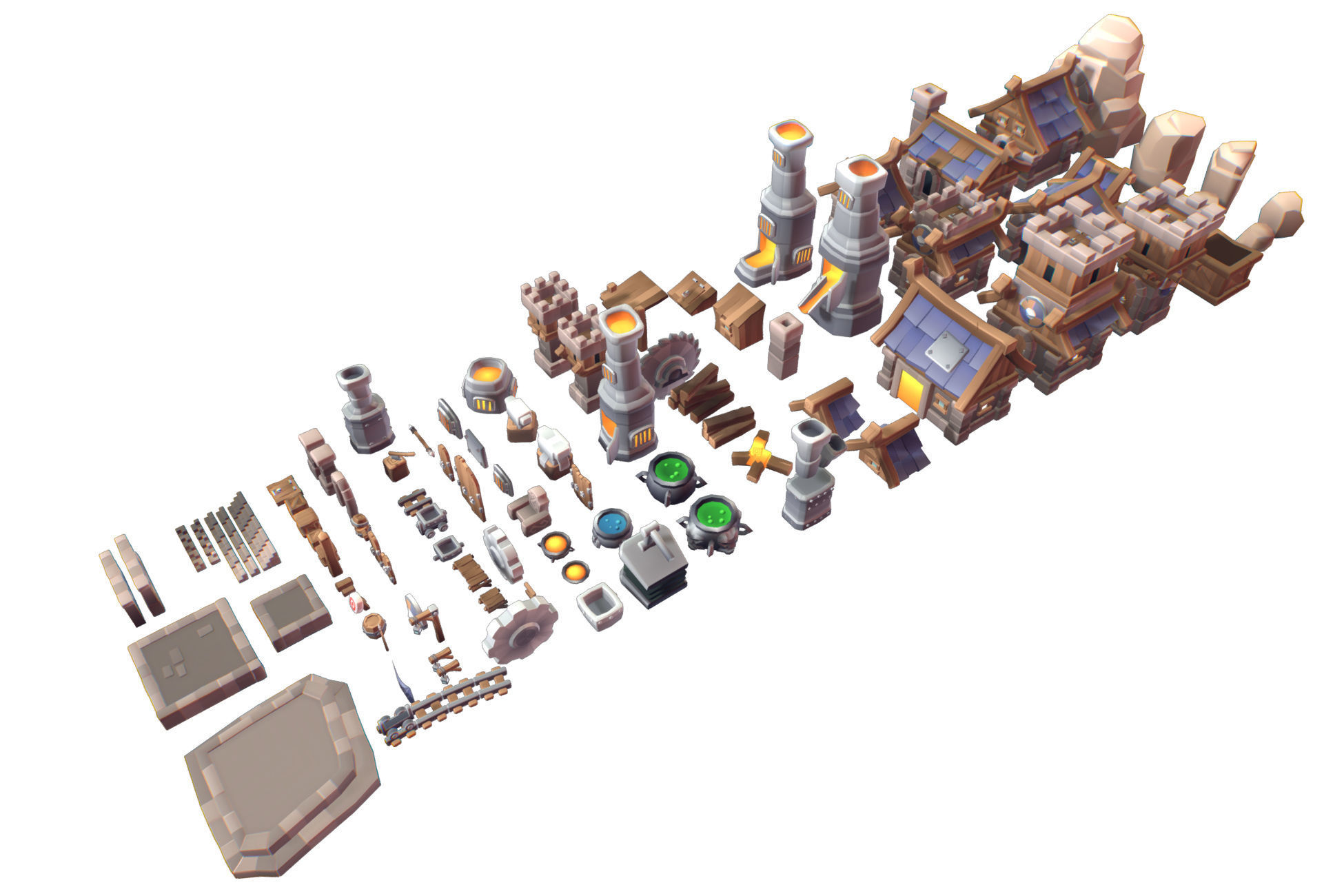 Human RTS Building Set - Proto Series Low-poly 3D model_3