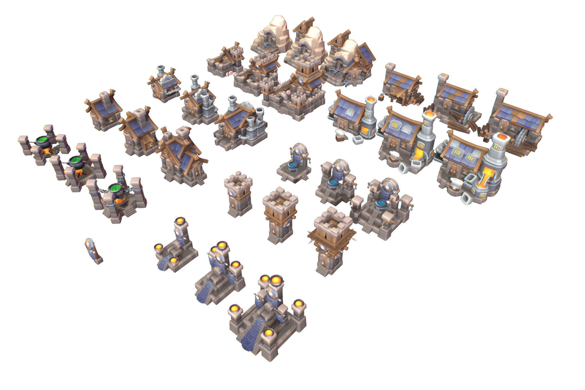 Human RTS Building Set - Proto Series Low-poly 3D model_7