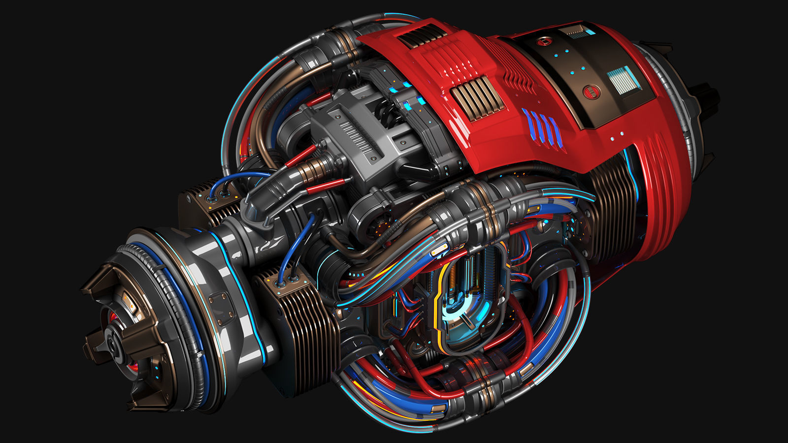 Sci Fi CORE C1 KITBASH ELEMENT 3D model_5