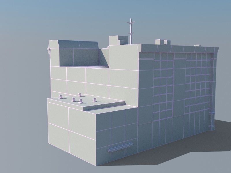 High-rise building 3D model Low-poly 3D model_7