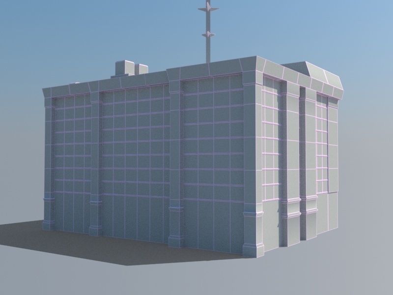 High-rise building 3D model Low-poly 3D model_8