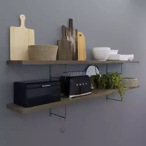 Kitchen set 4 shelf with pots and pans