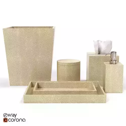 Restoration Hardware Shagreen Bath Accessories 3D model