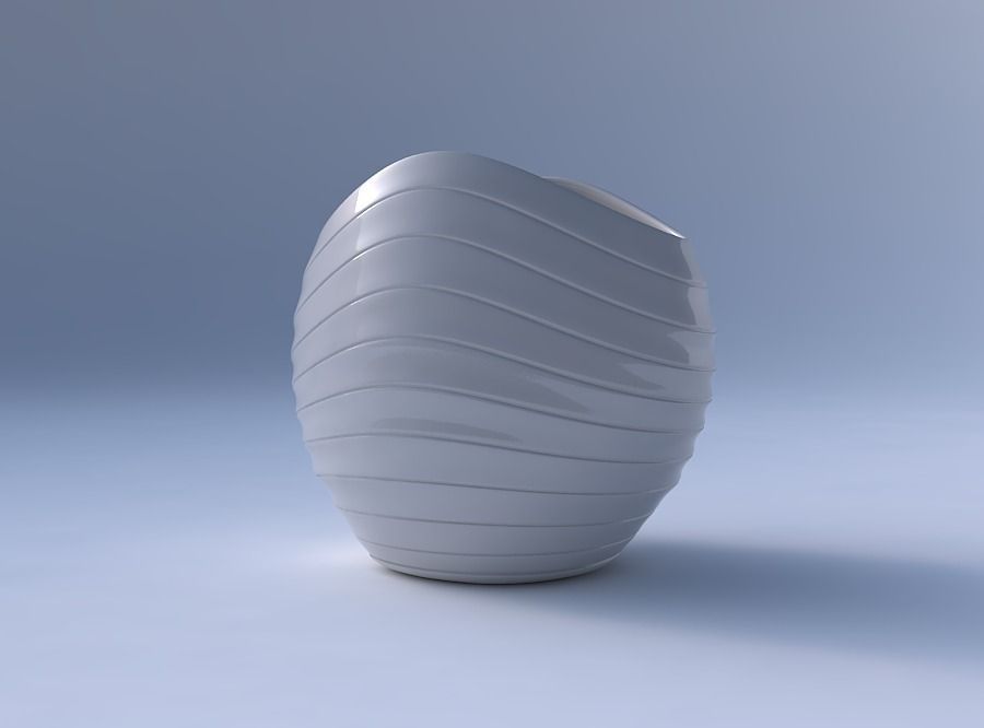 Bowl compressed 3 with smooth horizontal dents 2 3D print model_4