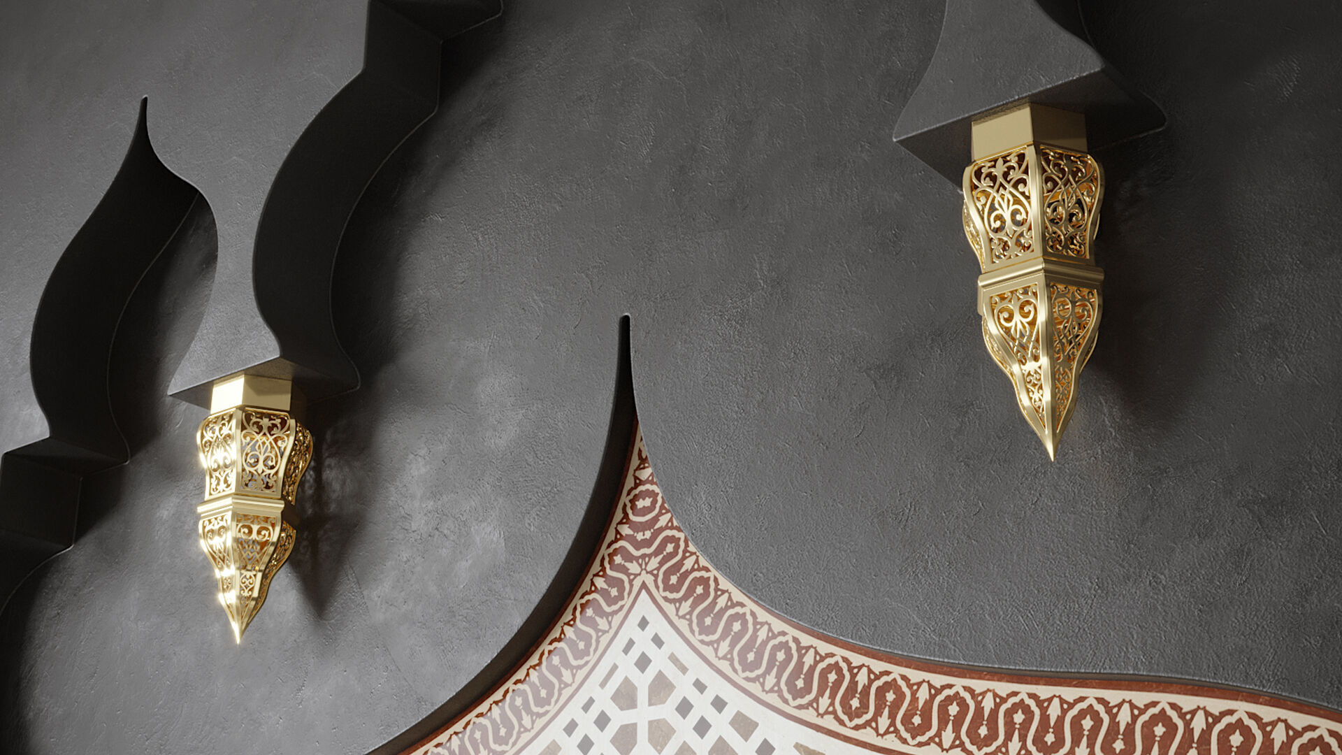 Arabic Fireplace 3D model_3