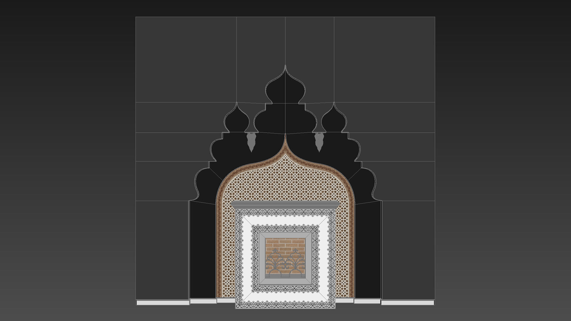 Arabic Fireplace 3D model_4