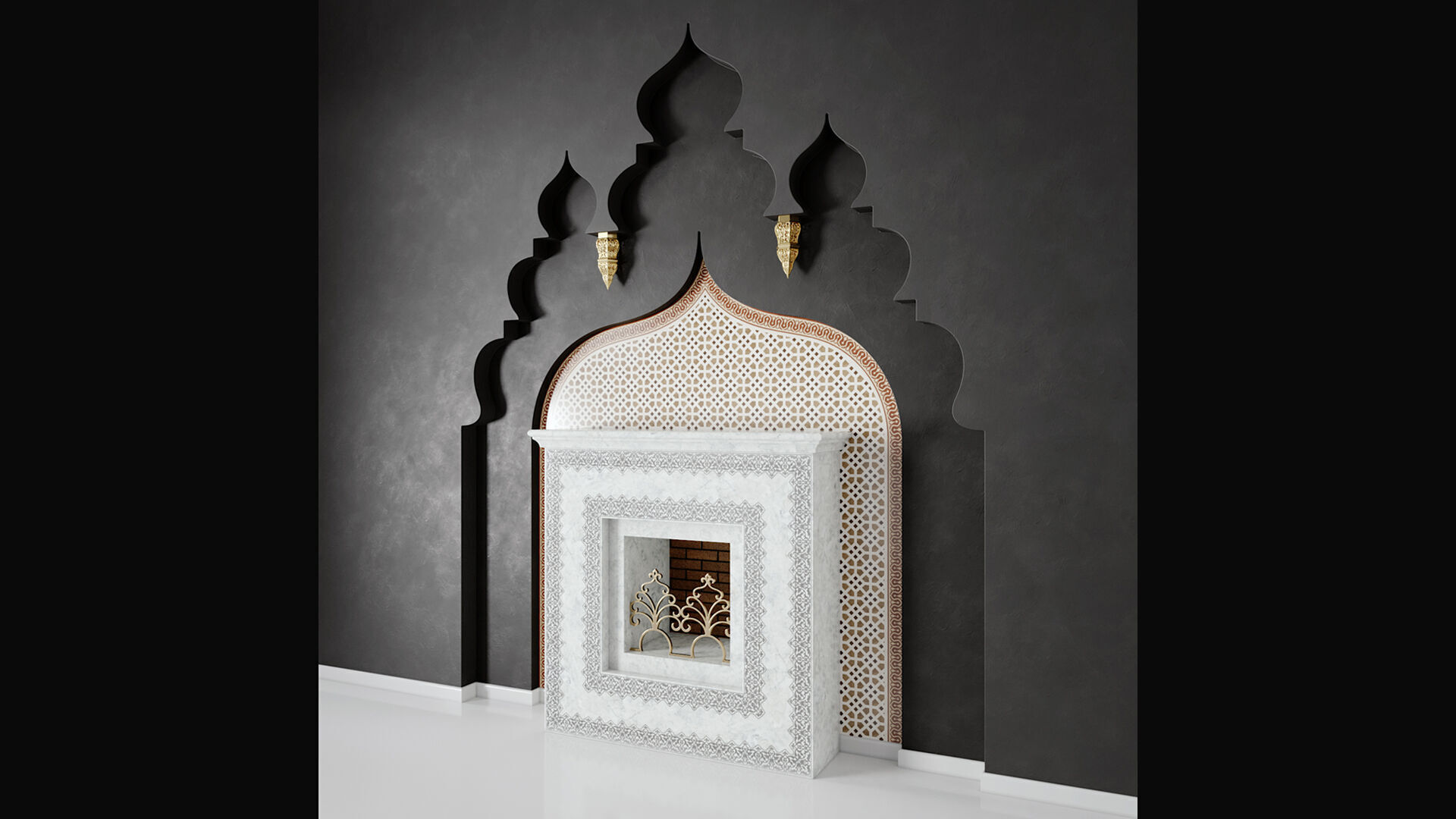 Arabic Fireplace 3D model_1
