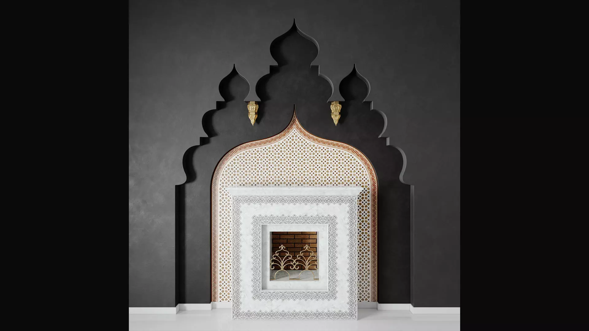 Arabic Fireplace 3D model_0
