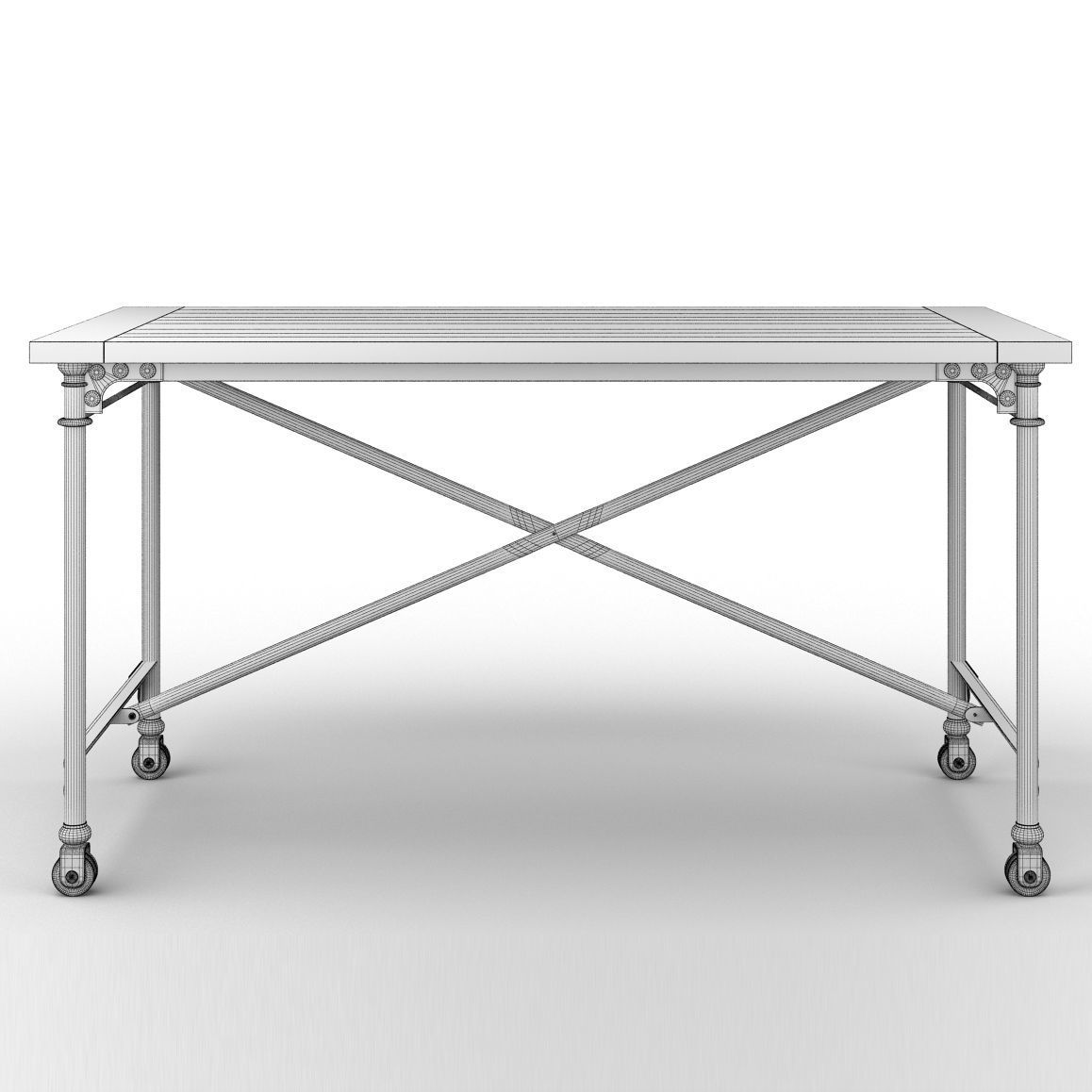 Restoration Hardware Flatiron Desk 3D model_4