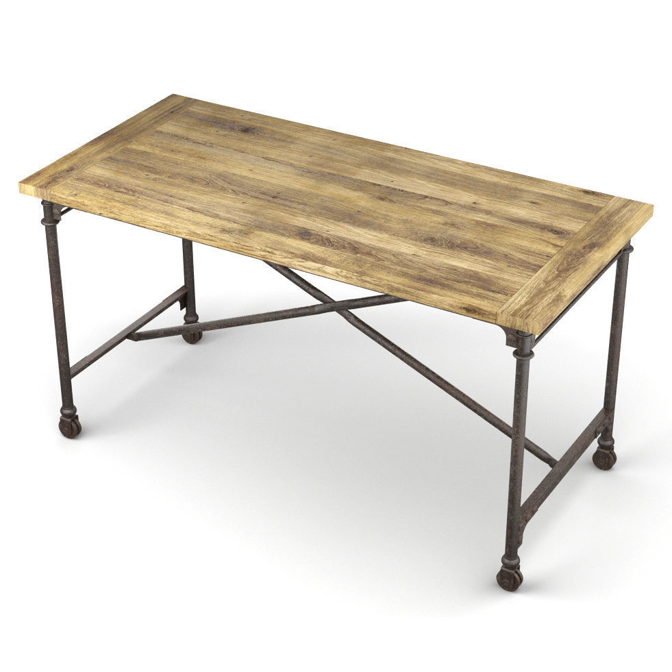 Restoration Hardware Flatiron Desk 3D model_2