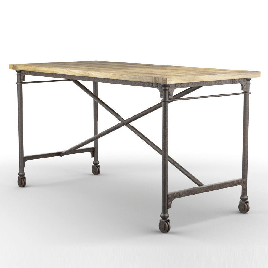 Restoration Hardware Flatiron Desk 3D model_1