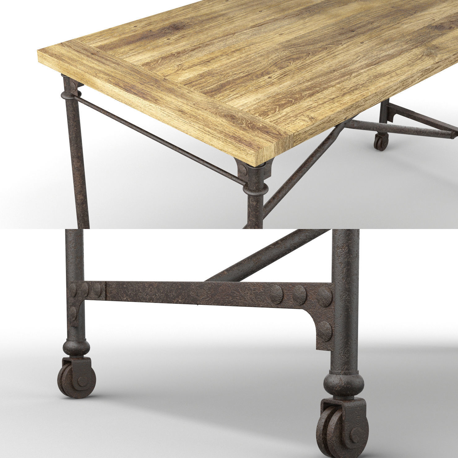 Restoration Hardware Flatiron Desk 3D model_3