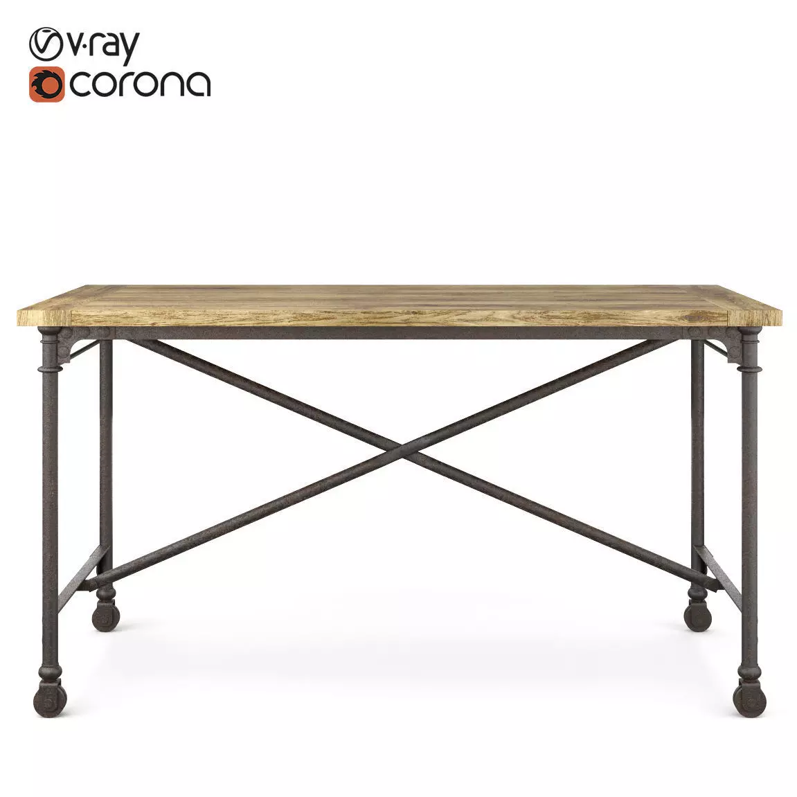 Restoration Hardware Flatiron Desk 3D model_0