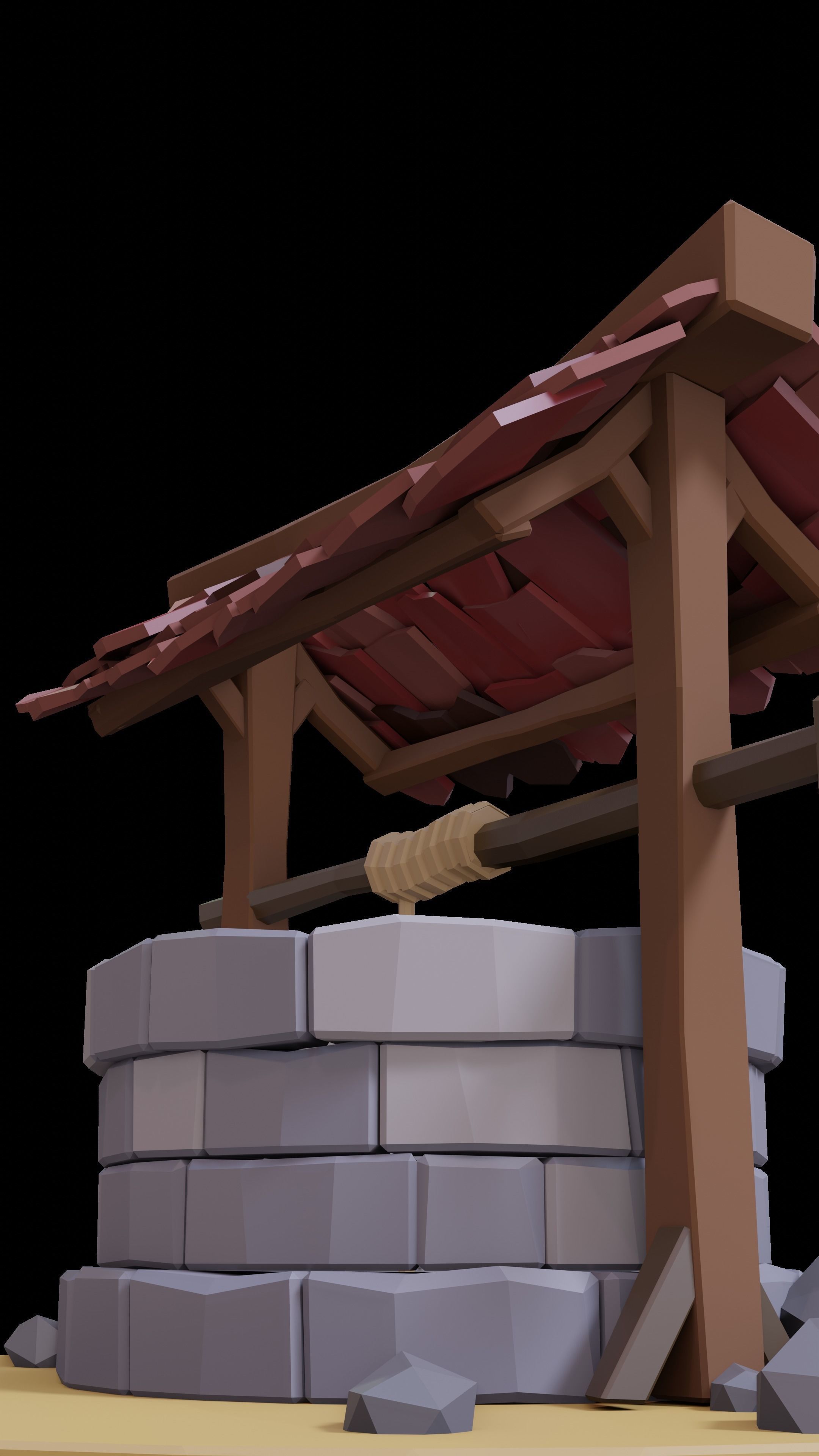 Well in Low-Poly Style Texture_6