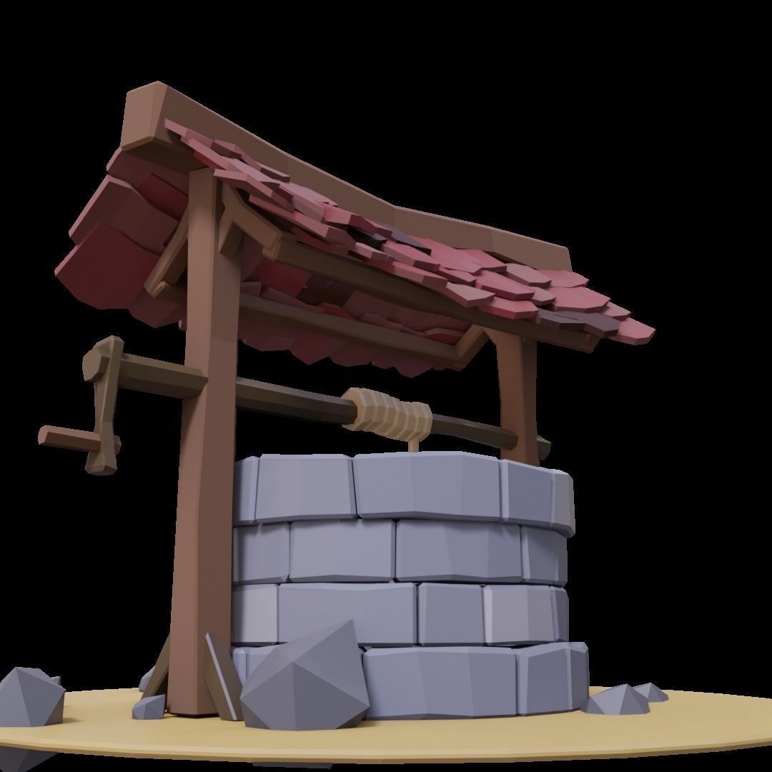 Well in Low-Poly Style Texture_2