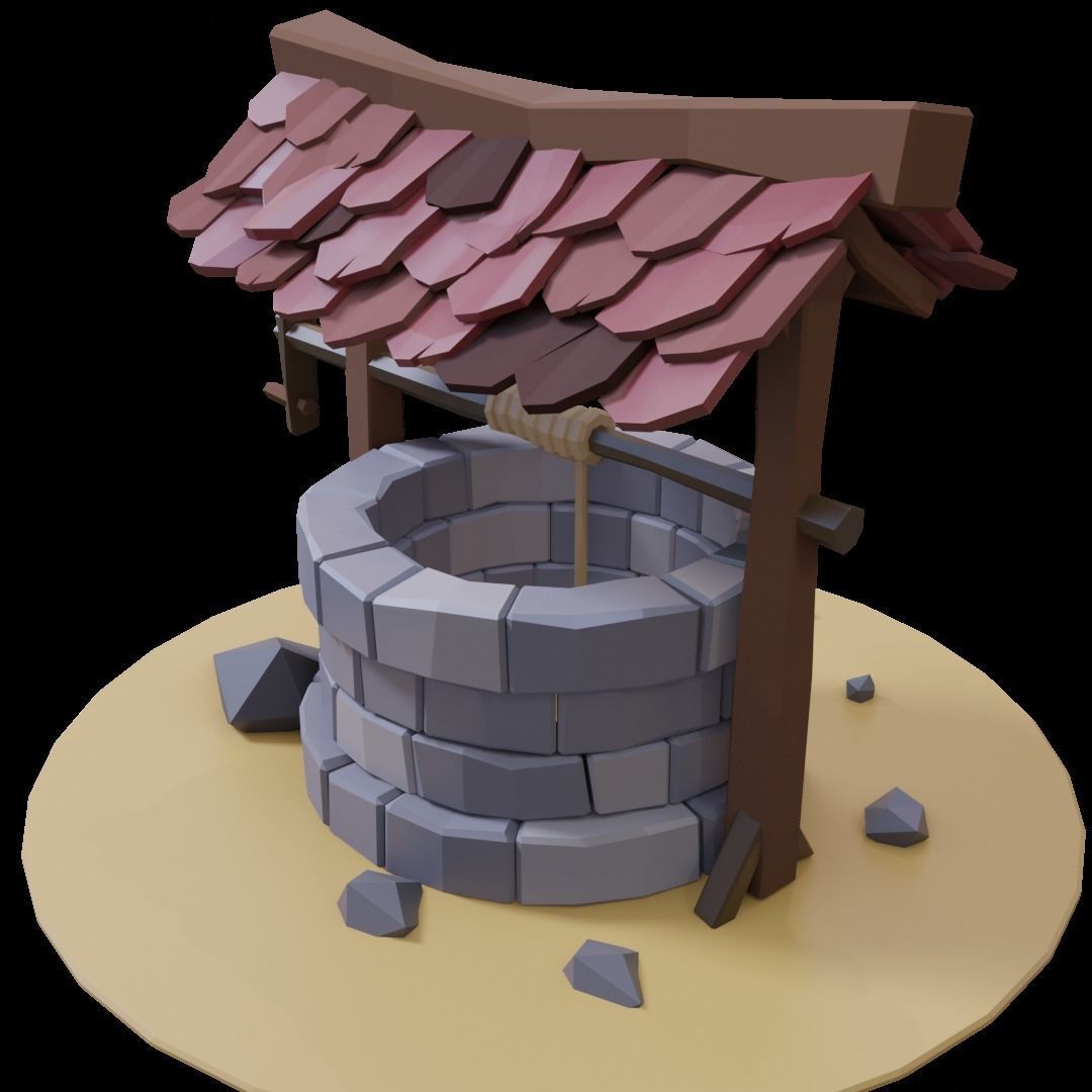 Well in Low-Poly Style Texture_4