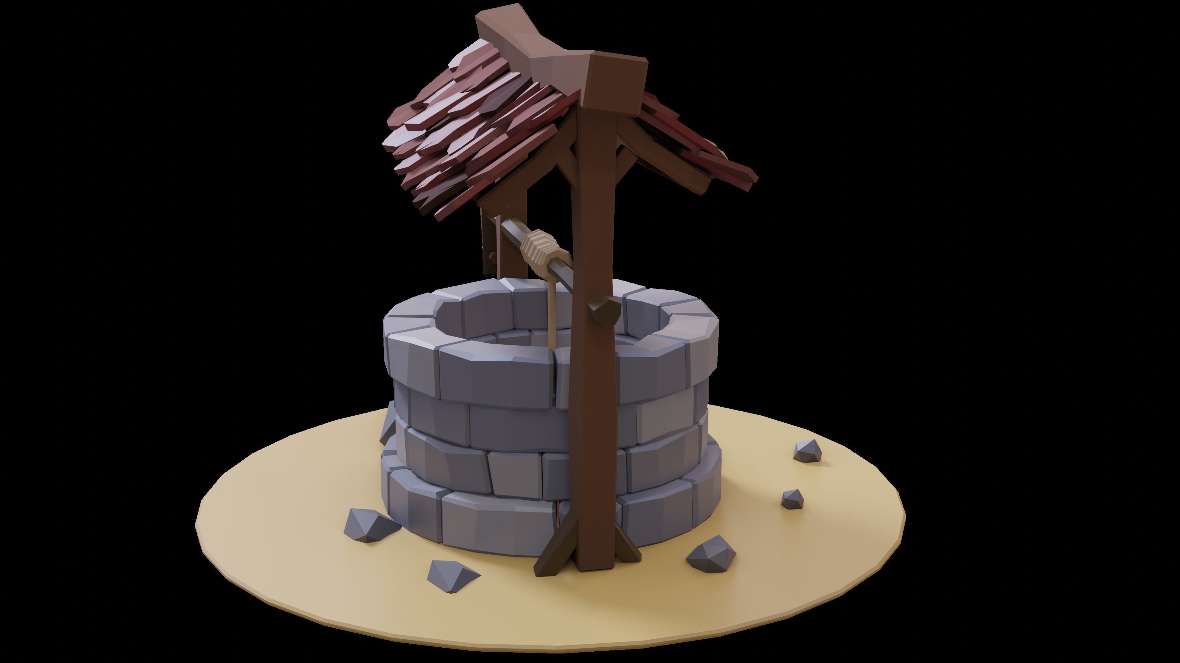 Well in Low-Poly Style Texture_5