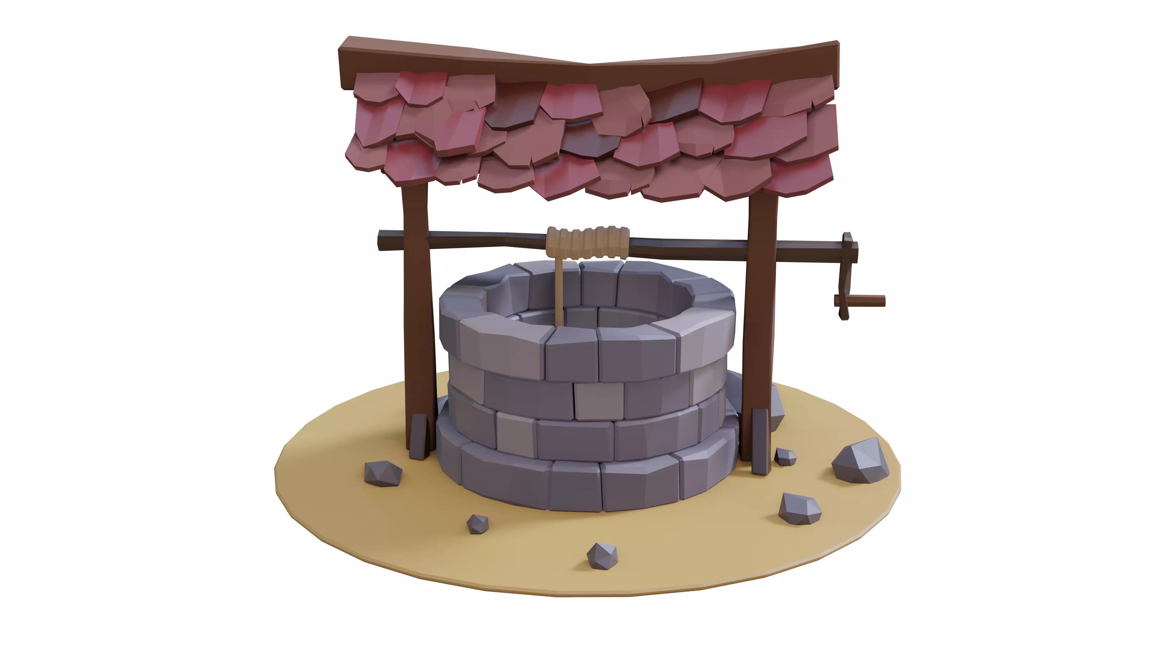 Well in Low-Poly Style Texture_0