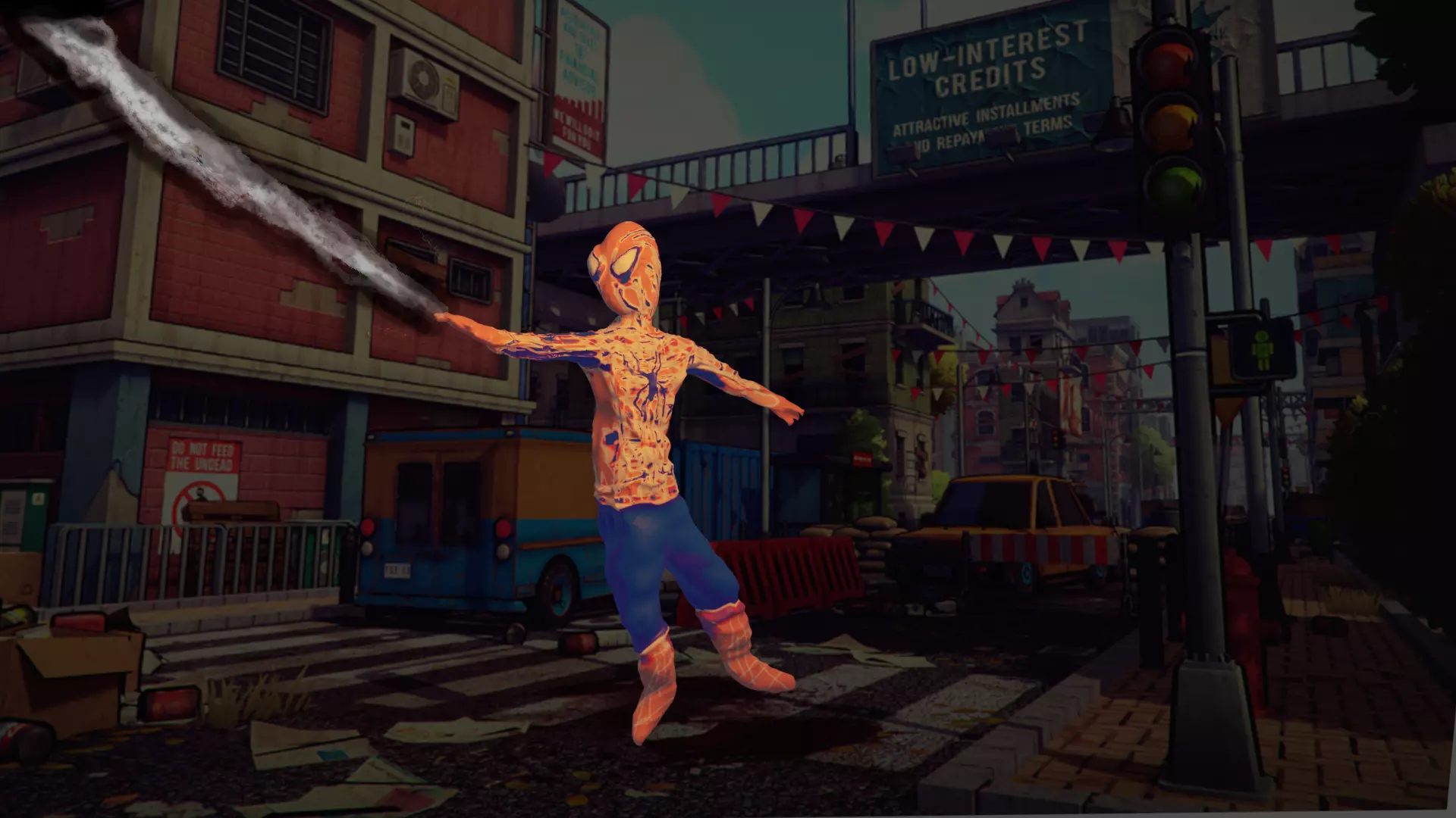 spiderman humanoid flying in air Free 3D model_0